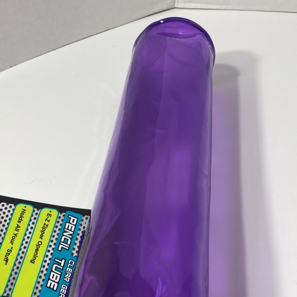 3 Purple Makeup Bag Pencil Zipper Organizer Tube - Picture 7 of 8